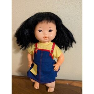 Vtg Shindana Little Friends Asian Baby Doll Drinks Wets With Original Dress 1979